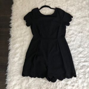 Black Scallop cut  Romper
